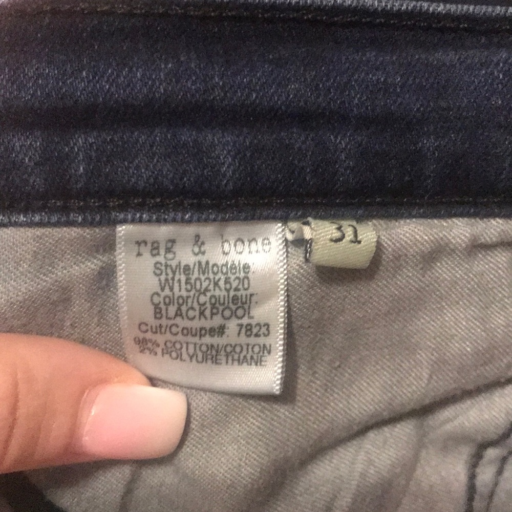 Size 31 Rag And Bone Skinny In Color Blackpool - image 3